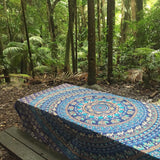 Elephant Mandala Tapestry Cotton Twin Bed cover Dorm Bedding Blanket-Jaipur Handloom
