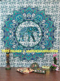 Elephant Mandala Tapestry Elephant Hippie Mandala Tapestries Wall Tapestries-Jaipur Handloom