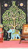 Elephant Tapestries Hippie Gypsy tapestry Tree Of Life Wall Hanging-Jaipur Handloom