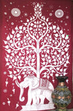 Elephant Tree Tapestry Tree of life Elephant Tapestry Dorm Tapestries-Jaipur Handloom