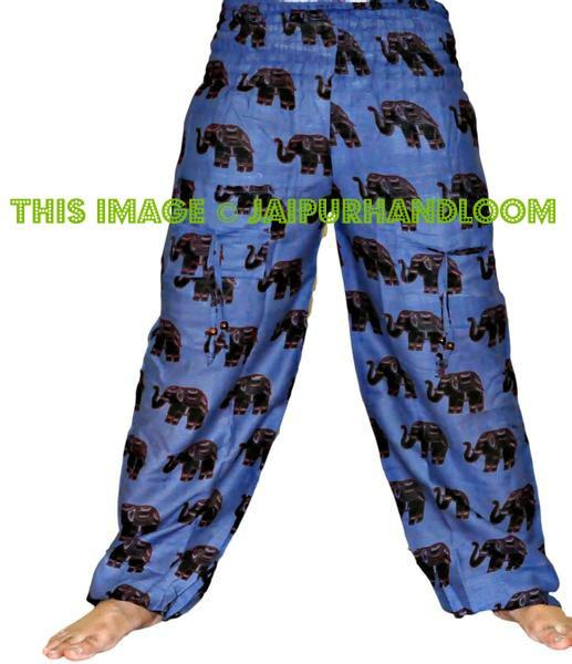 Elephant harem pants burning man style clothing-Jaipur Handloom