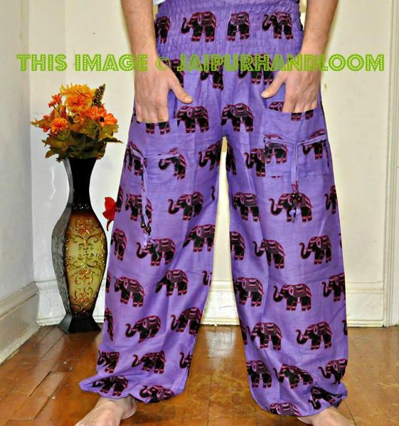 Elephant mens harem pants burning man mens clothing