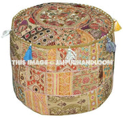 Embroidered Footstool Decorative Tuffet bean bag pouffe-Jaipur Handloom