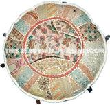 Embroidered pouf Pouffe-Jaipur Handloom