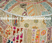 Embroidered pouf Pouffe-Jaipur Handloom