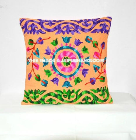 Ethnic Pillow,Suzani Pillow Cover, Suzani Throw Pillow, Decorative Pillow, Indian Pillow Cover, Pillowcase, Cushion Cover, Floor Pillow-Jaipur Handloom