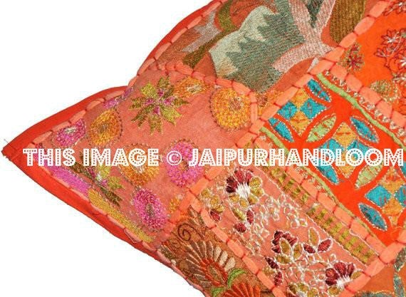 Extra Large Bohemian Floor Cushions in Square Shape Boho Toss Pillows-Jaipur Handloom