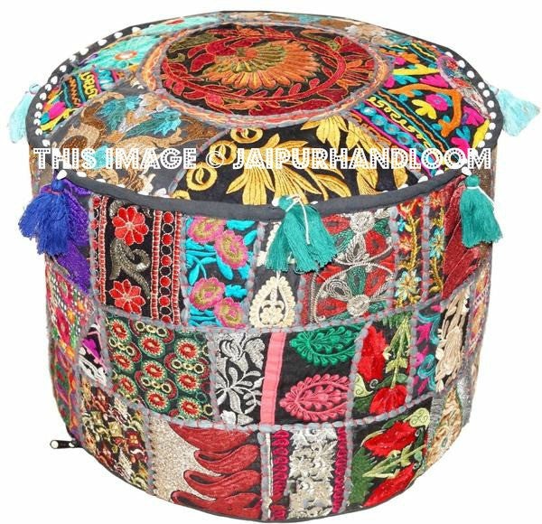 Fairfield Pouffe - 18X13 inches-Jaipur Handloom