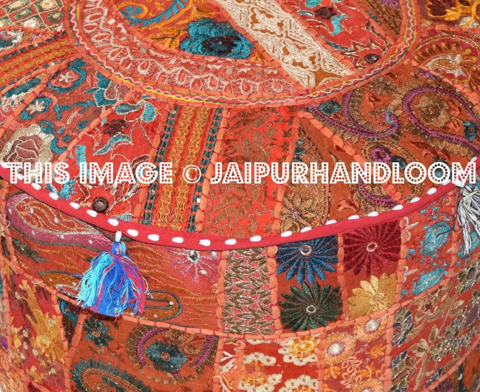 Frankston Pouf ottomans - 22X12 inches-Jaipur Handloom