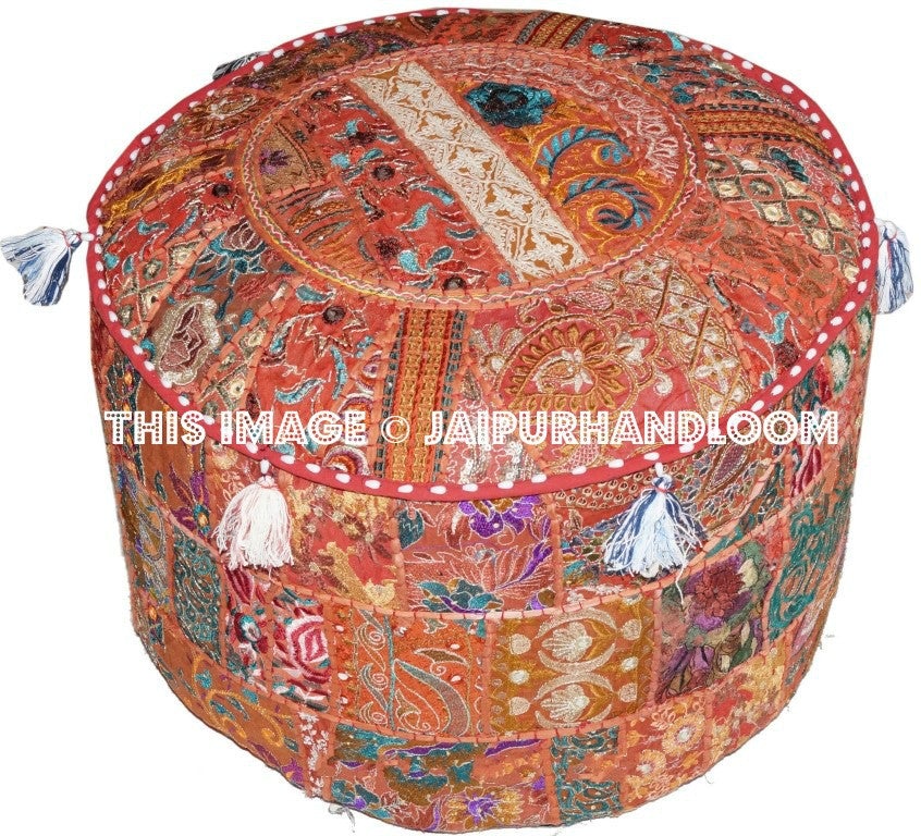 Frankston Pouf ottomans - 22X12 inches-Jaipur Handloom