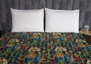 Twin Size Frida Kahlo Kantha Sofa Throw Quilt