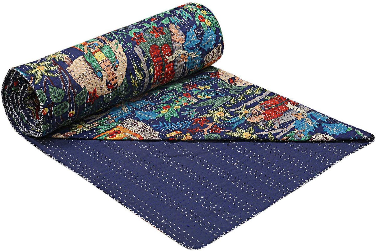 Frida Kahlo Kantha Sofa Throw Blanket