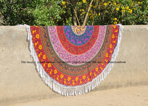 Gayathri Round Beach Towel-Jaipur Handloom