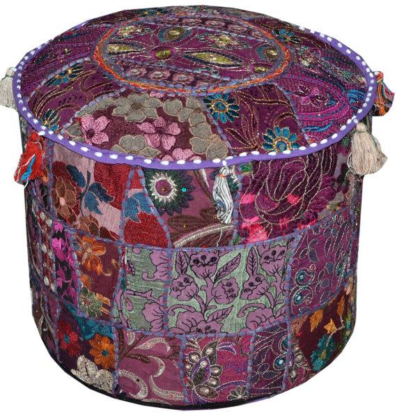 Giant Pouf Ottoman in Purple Pouffes