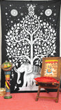 Good Luck Tree of Life Wall Hanging Black and White Tapestry on Sale-Jaipur Handloom