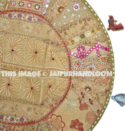 Gorgeous 32" Big Round Floor Cushion Bohemian floor round pillow outdoor seating