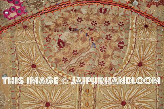 Gorgeous 32" Big Round Floor Cushion Bohemian floor round pillow outdoor seating