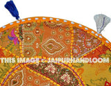 Gorgeous 32" Big Round Floor Cushion floor round pillow seating Bohemian Patchwork ottoman pouf Vintage Indian Foot Stool Bean Bag-Jaipur Handloom
