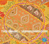 Gorgeous 32" Big Round Floor Cushion floor round pillow seating Bohemian Patchwork ottoman pouf Vintage Indian Foot Stool Bean Bag-Jaipur Handloom