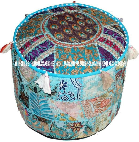 Gosford Pouf ottomans - 18X13 inches-Jaipur Handloom