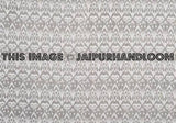 Gray ikat bedspread Queen ikat quilt throw bed cover-Jaipur Handloom