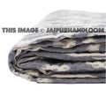 Gray ikat bedspread Queen ikat quilt throw bed cover-Jaipur Handloom