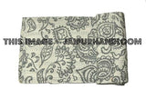 Gray paisley Kantha Quilt Kantha Blanket Bedspread Throw