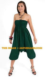 Green Women Cotton Solid Harem Pants