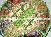 Gypsy Bohemian Pouf Ottoman seating chair bench foot stool-Jaipur Handloom