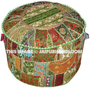 Gypsy Bohemian Pouf Ottoman seating chair bench foot stool-Jaipur Handloom