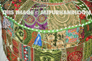 Gypsy Bohemian Pouf Ottoman seating chair bench foot stool-Jaipur Handloom