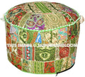 Gypsy Bohemian Pouf Ottoman seating chair bench foot stool-Jaipur Handloom