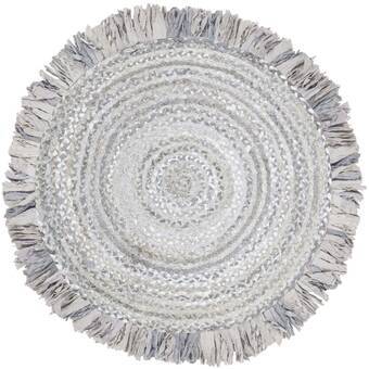 6 ft X 6 ft Round Gray Area Rug for Living Room | Jaipur Handloom