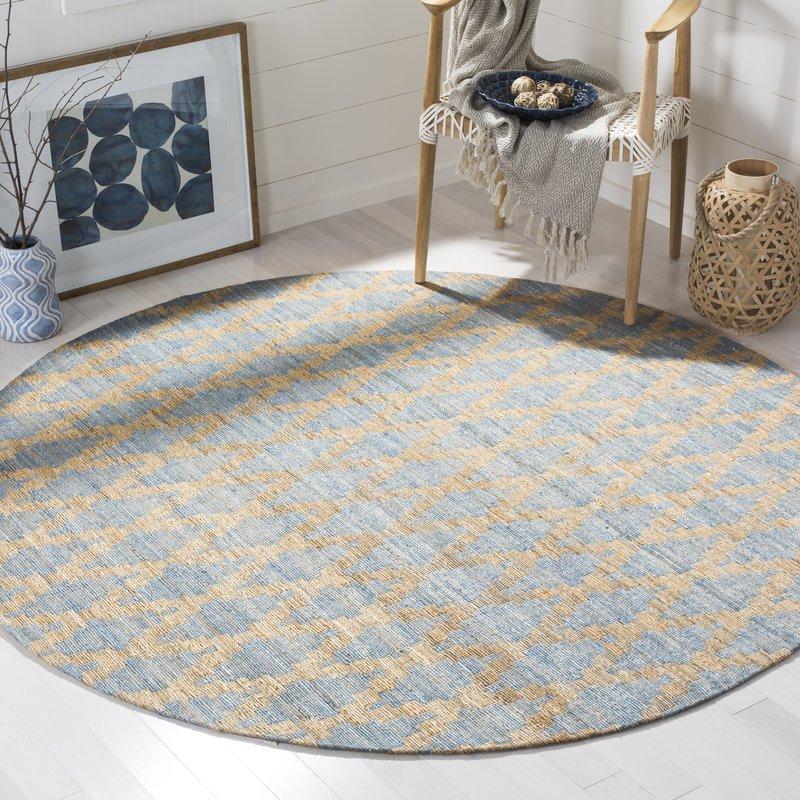Hand-Braided 6 ft X 6 ft Round Rug for Living Room & Bedroom Area