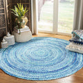 Hand Braided Cotton Chindi Indoor and Outdoor Rugs 8 ft X 8 ft Round | Jaipur Handloom