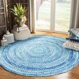 Hand Braided Cotton Chindi Indoor and Outdoor Rugs 8 ft X 8 ft Round | Jaipur Handloom