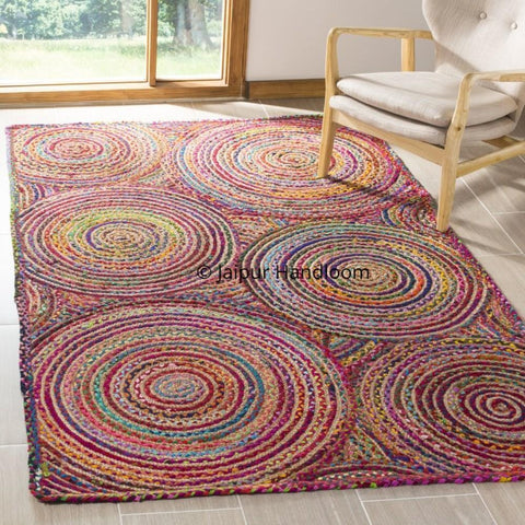 Indian Braided Cotton Sari Chindi Rug Rag Bohemian Living Room Carpet Floor Mat-Jaipur Handloom