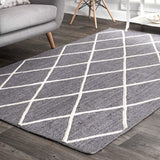 Hand-Braided Gray Area Rug 5' X 7' for living room on SALE