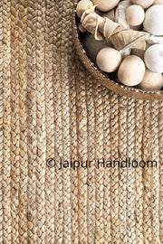 Jute Braided Floor Rugs Nature Jute Area Rug Rag Meditation Yoga Mat 2X8 feet-Jaipur Handloom