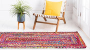 Living Room Braided Cotton Area Carpet Floor Mat Jute Rag Rugs 2X6 ft-Jaipur Handloom