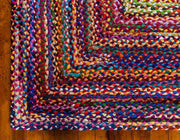 Living Room Braided Cotton Area Carpet Floor Mat Jute Rag Rugs 2X6 ft-Jaipur Handloom