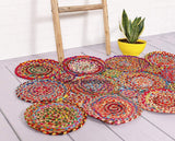 Hand Braided Multi Color Chindi Rug, Home Decor Rug Rag 4X6 ft-Jaipur Handloom