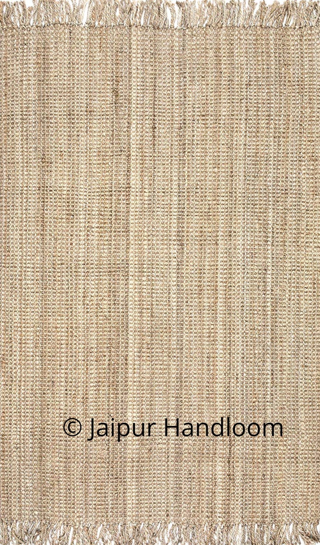 Indian Braided Natural Jute Area Carpet Floor Mat Rag Rugs 2X6 ft-Jaipur Handloom