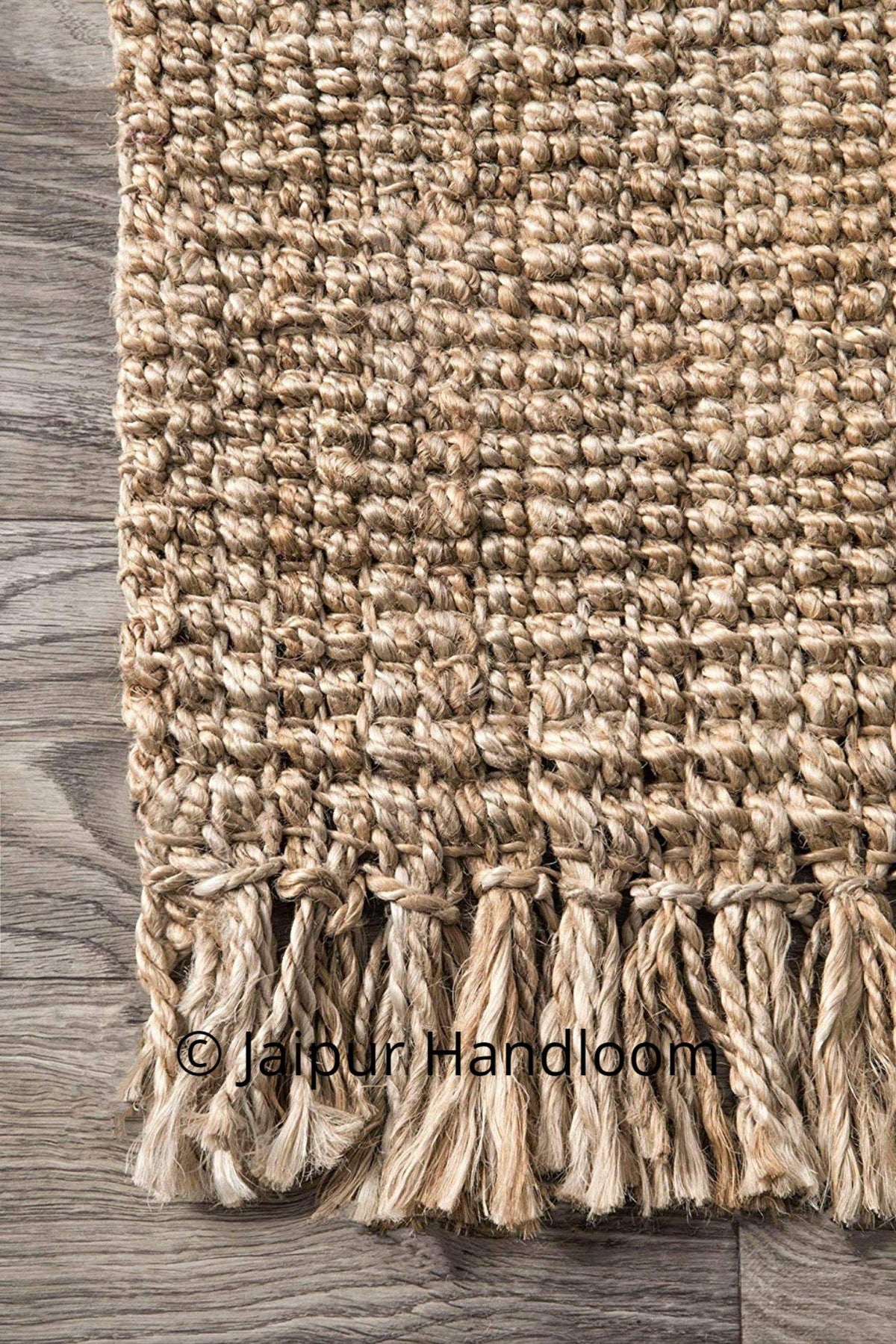 Indian Braided Natural Jute Area Carpet Floor Mat Rag Rugs 2X6 ft-Jaipur Handloom