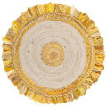 Hand-Braided Round Rugs With Fringes, Bohemian Living Room Area Rugs