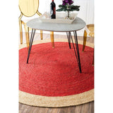 Hand Braided Soft Natural Jute Round Rug 5' x 5' Feet for Kitchen Area & Dining Room | Jaipur Handloom
