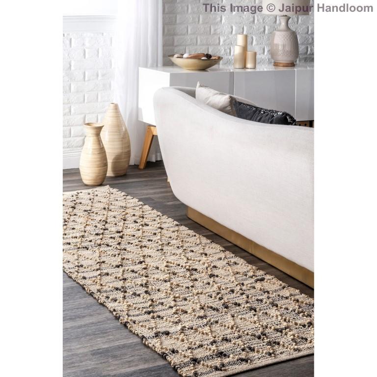 Hand Knotted Hallway Runner Braided Jute Area Rug Boho Indoor Outdoo