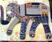 Hand Stitched Patchwork Blanket Elephant Applique Reversible Quilt Gudri Throw-Jaipur Handloom