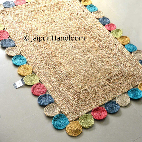 Hand Woven Braided Jute Rugs for Office, Cheap Jute Rug Runner for Kitchen 3X5 ft-Jaipur Handloom