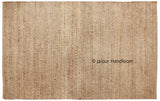 Hand Woven Braided Meditation Mat, Natural Jute Area Rug Living Room Carpet - 4X6 ft-Jaipur Handloom
